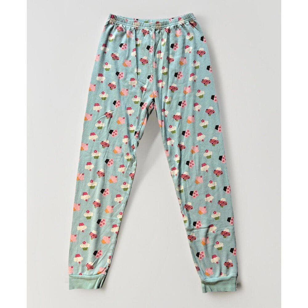 Gymboree Girls Blue Pajama Pants Cupcake Print Size 12